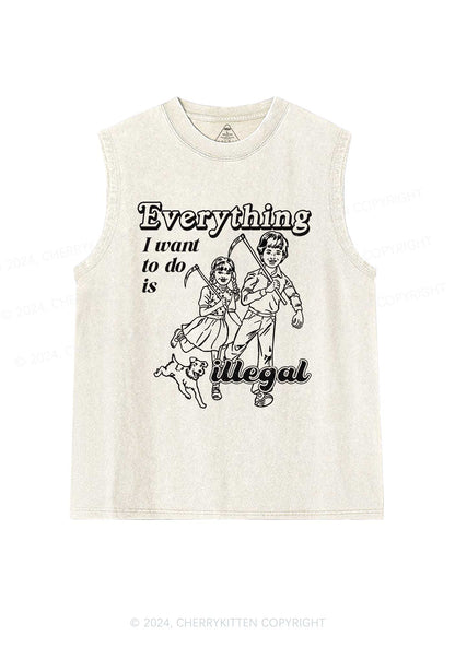 Everything Is Illegal Y2K Washed Tank Cherrykitten