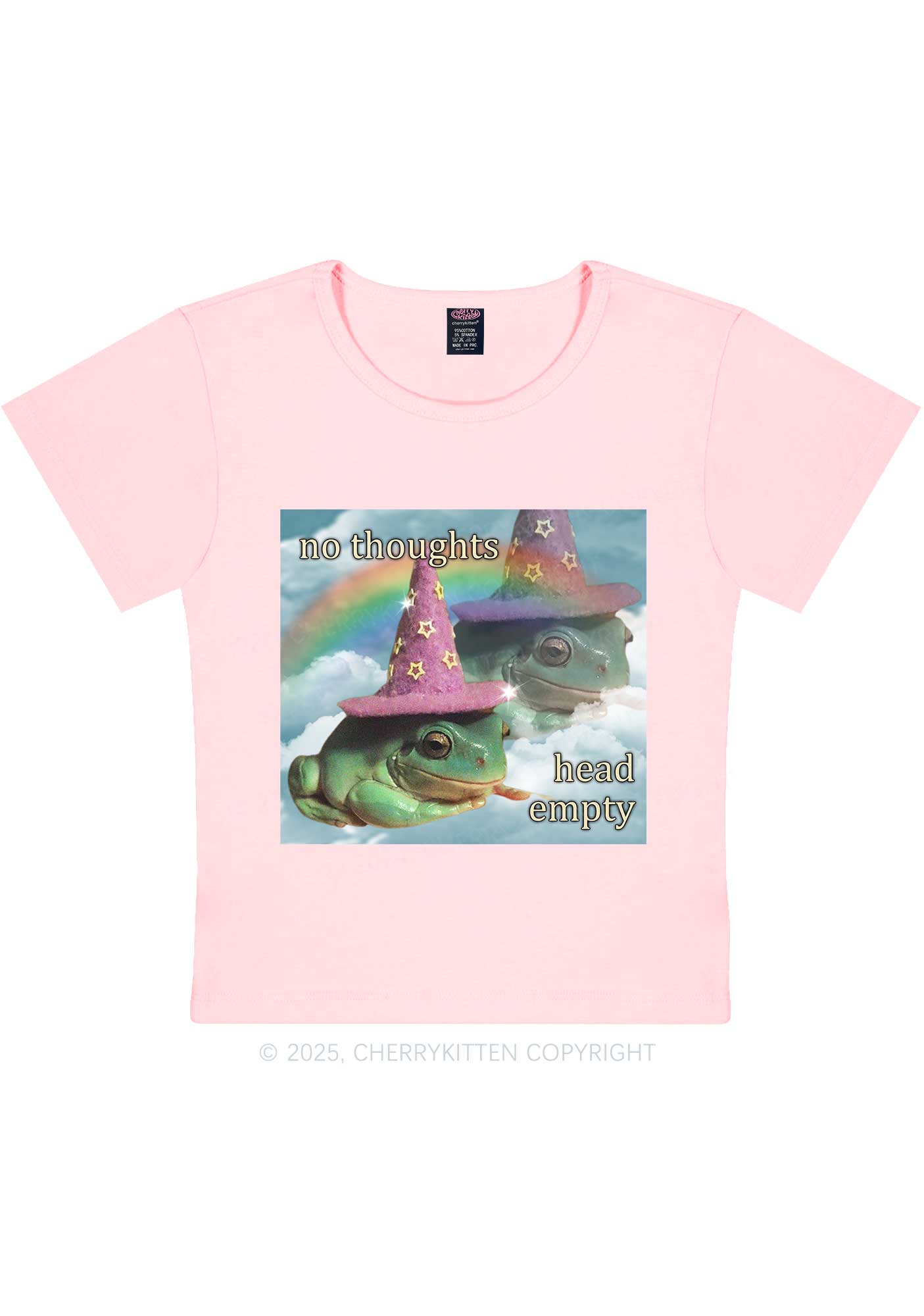 Head Empty Frog Y2K Baby Tee Cherrykitten