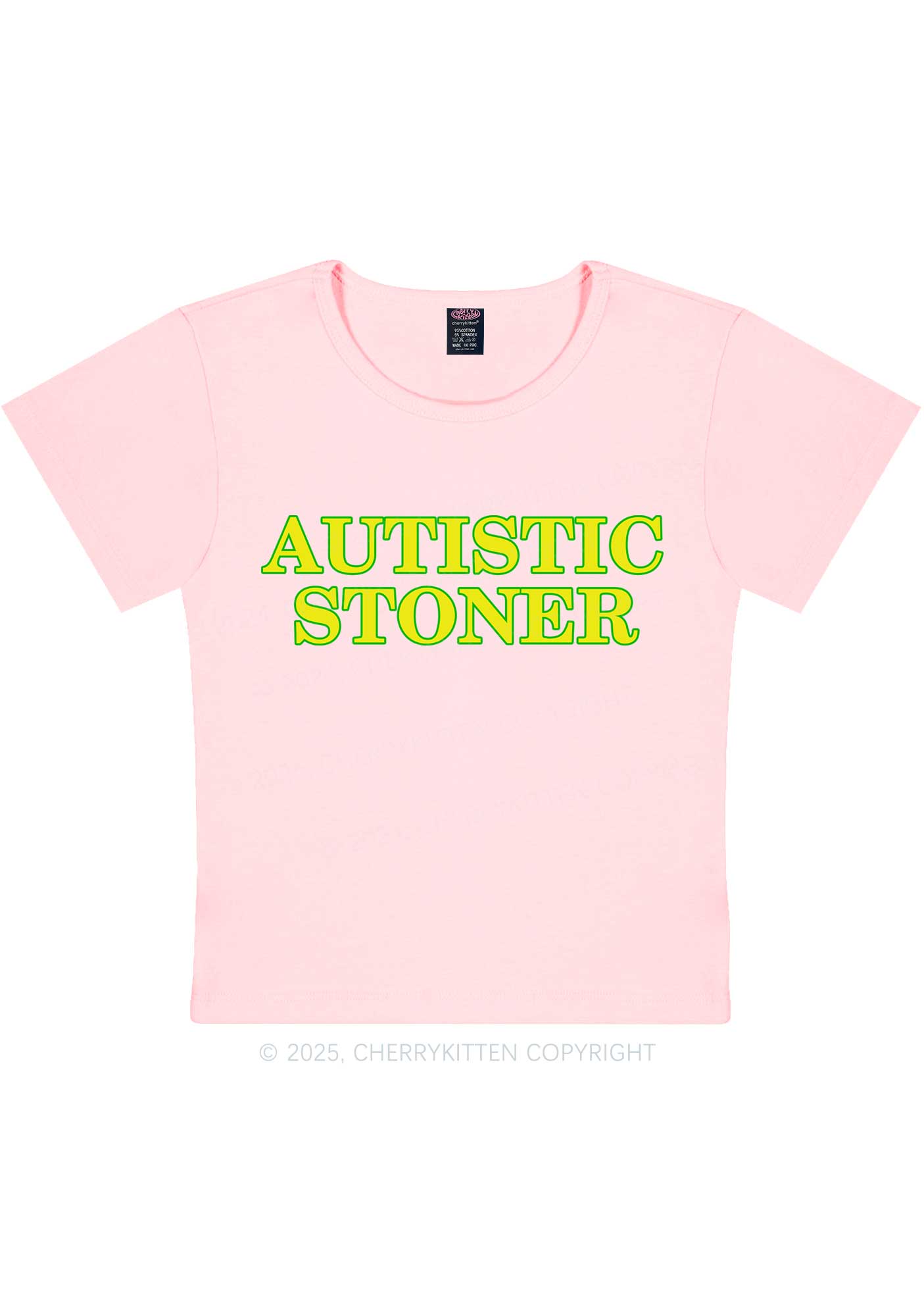 Autistic Stoner Y2K Baby Tee Cherrykitten