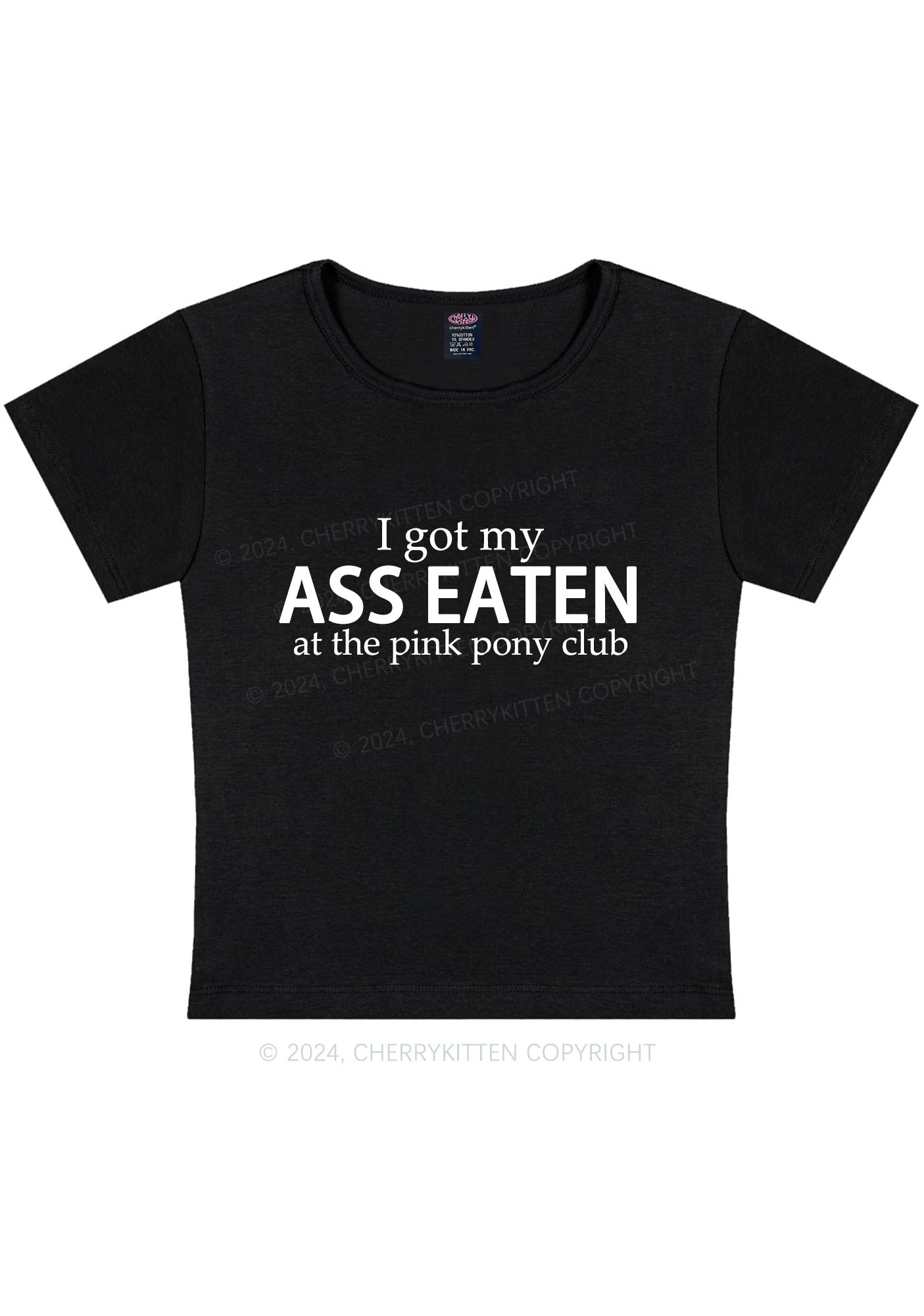 Eaten At Pink Pony Club Y2K Baby Tee Cherrykitten