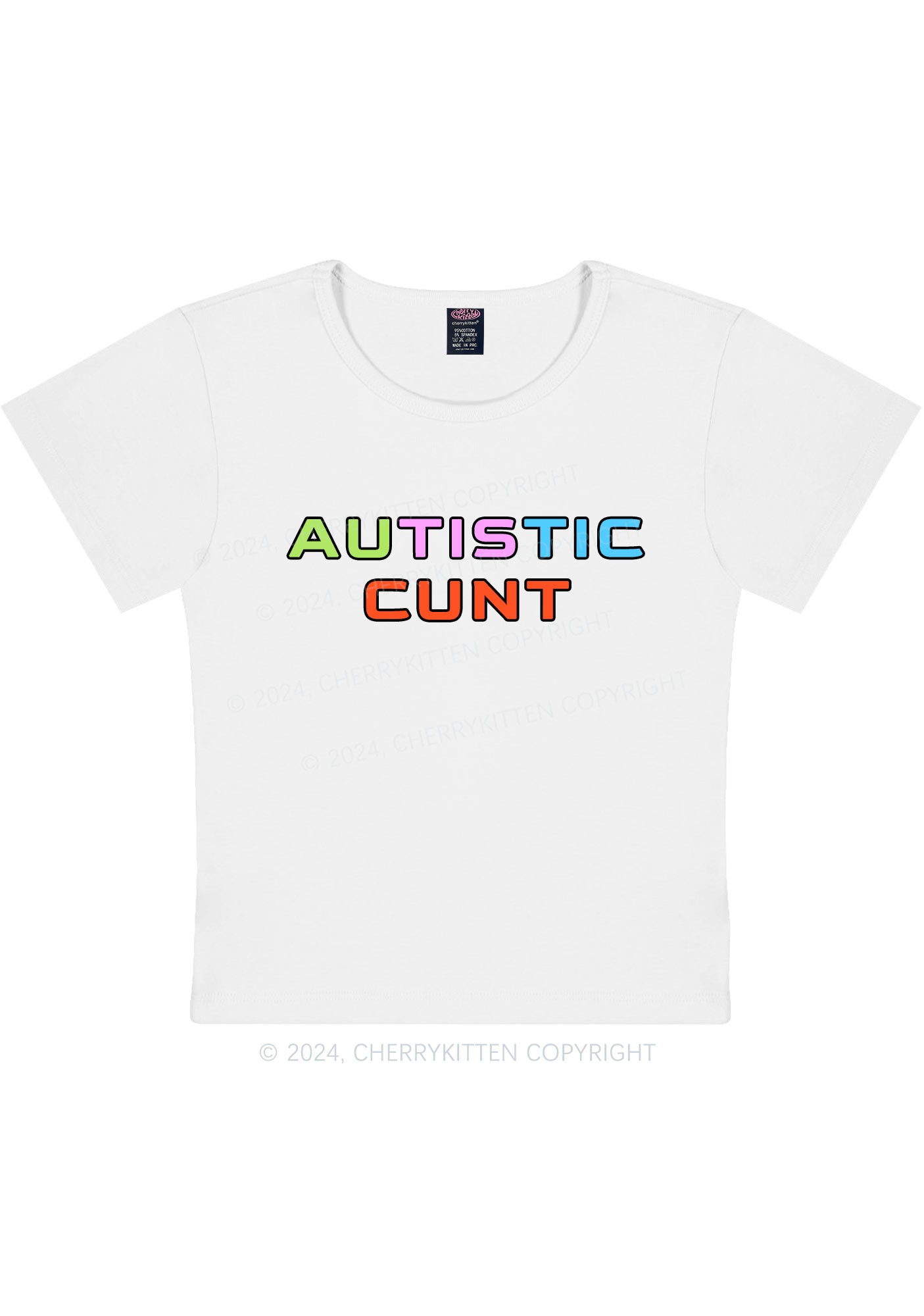 Autistic Cxxt Y2K Baby Tee Cherrykitten