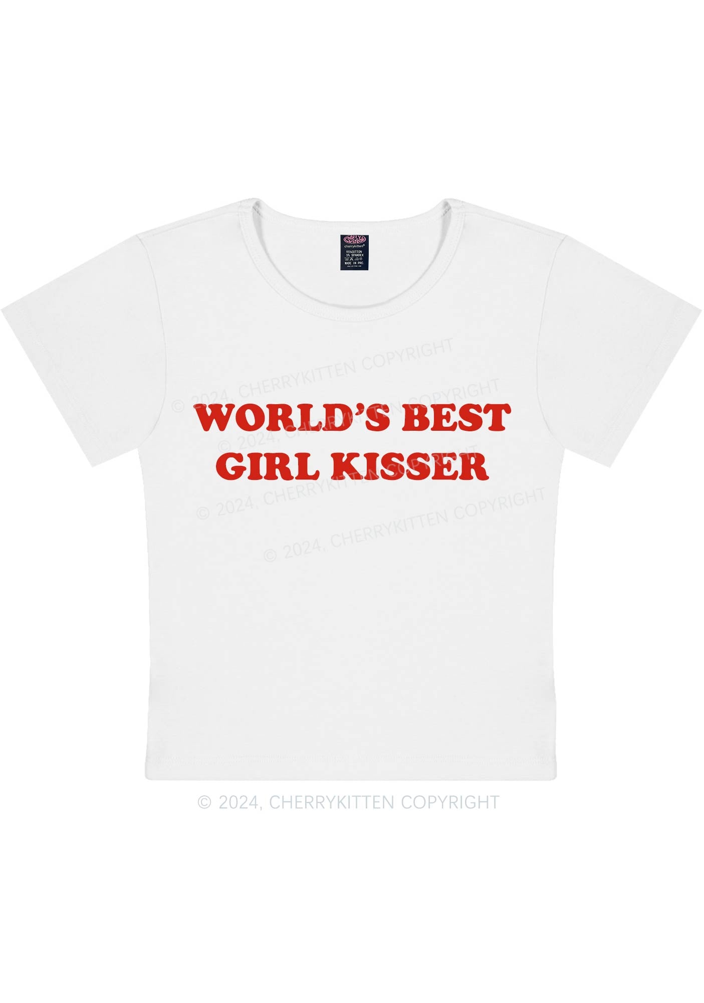 Curvy Best Girl Kisser Y2K Baby Tee Cherrykitten