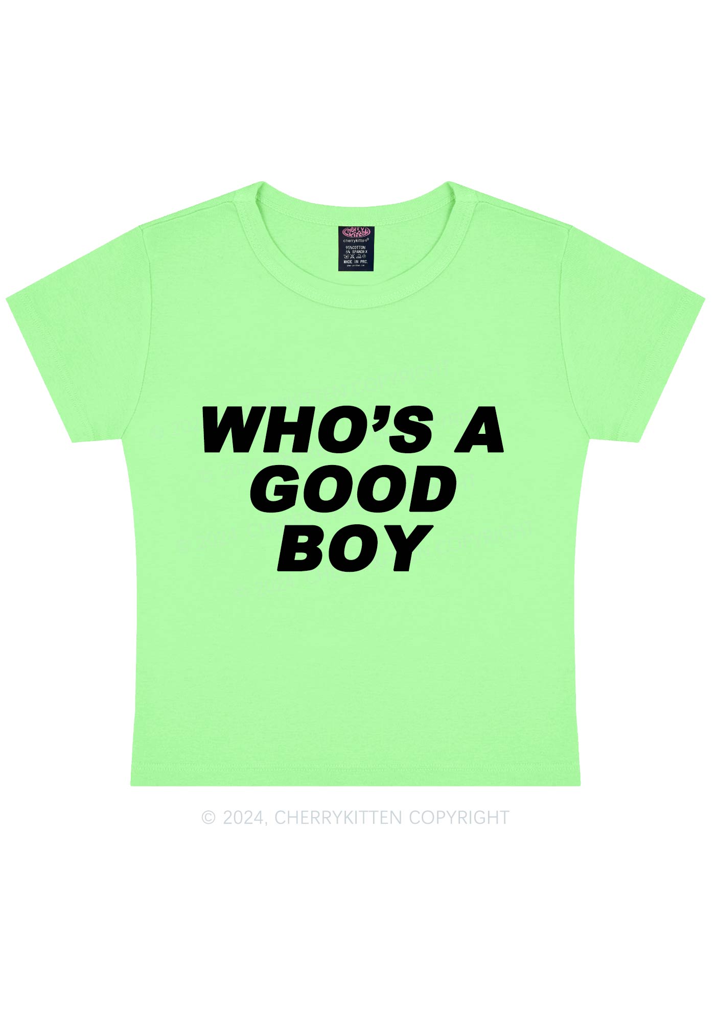 Who's A Good Boy Y2K Baby Tee Cherrykitten