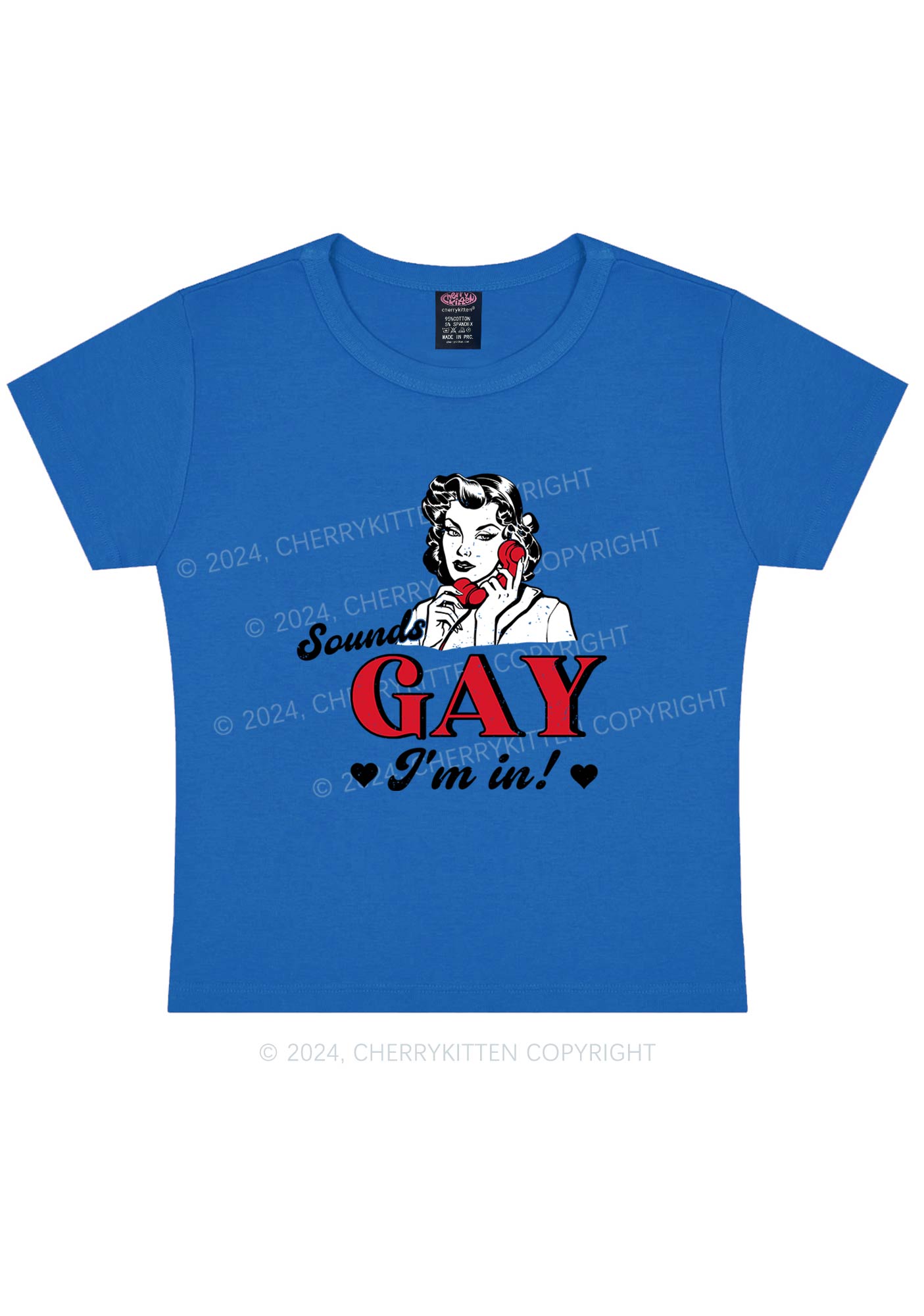 Sounds Gay Calling Y2K Baby Tee Cherrykitten