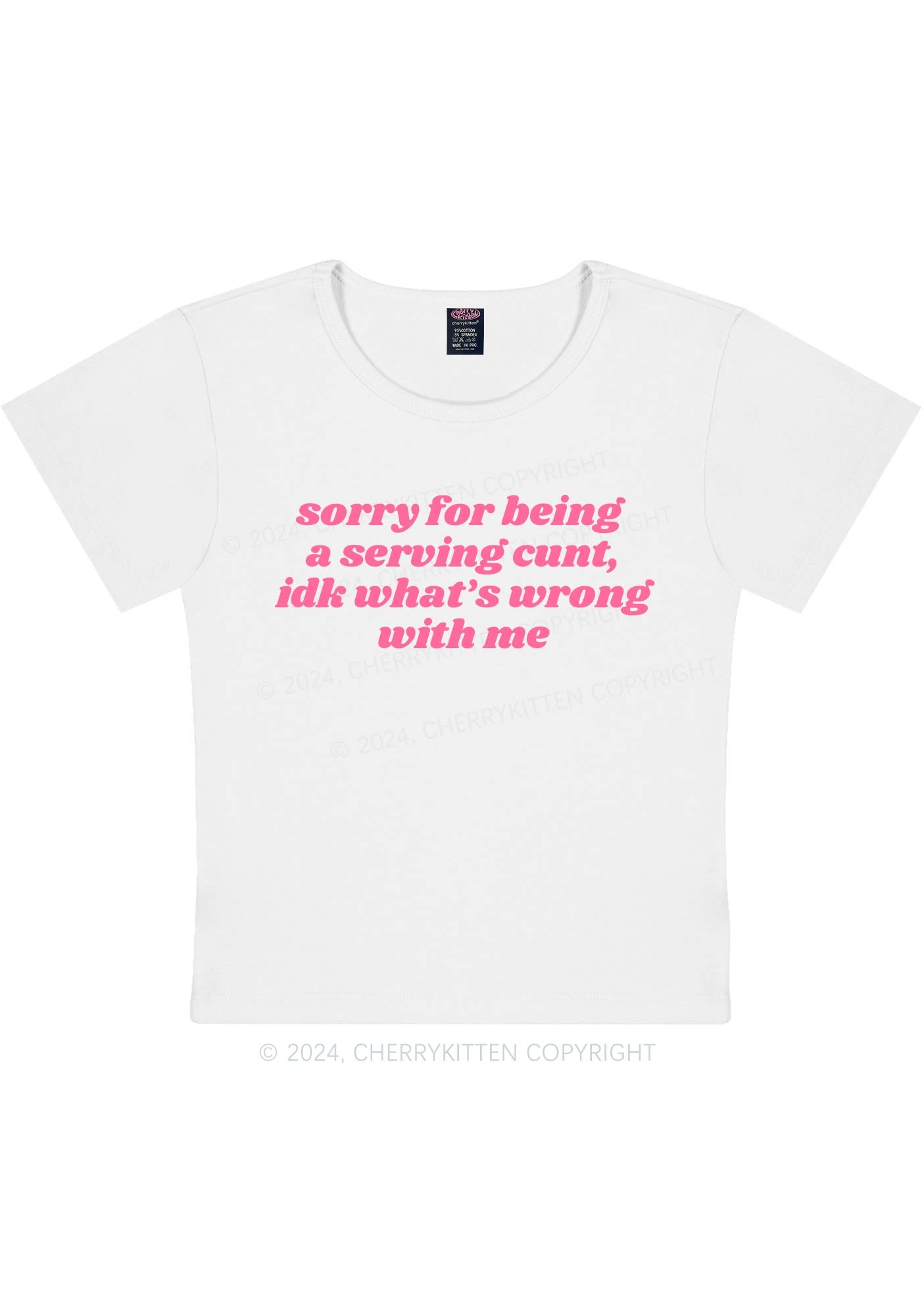 Sorry For Serving Cxxt Y2K Baby Tee Cherrykitten