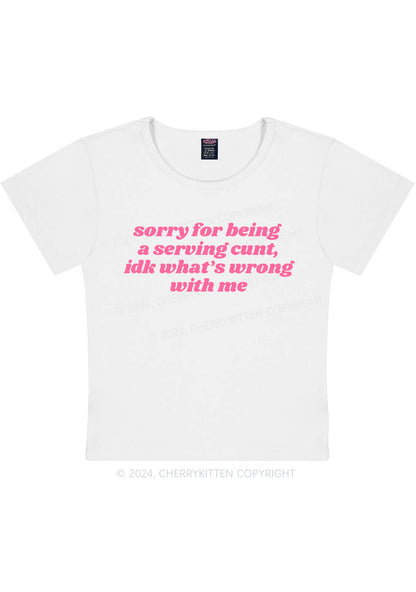 Sorry For Serving Cxxt Y2K Baby Tee Cherrykitten