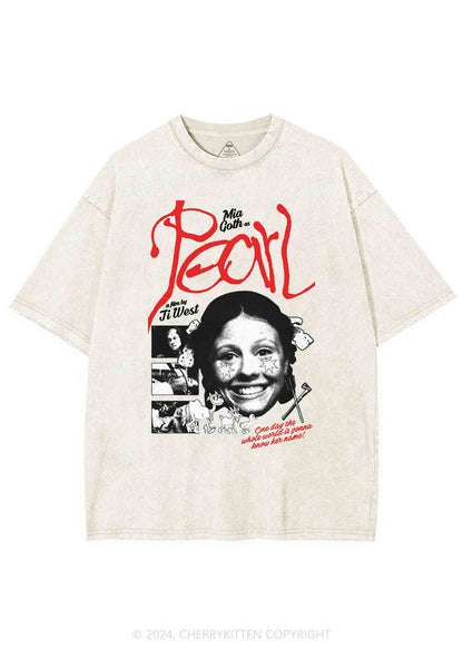 Halloween Film Pearl Y2K Washed Tee Cherrykitten