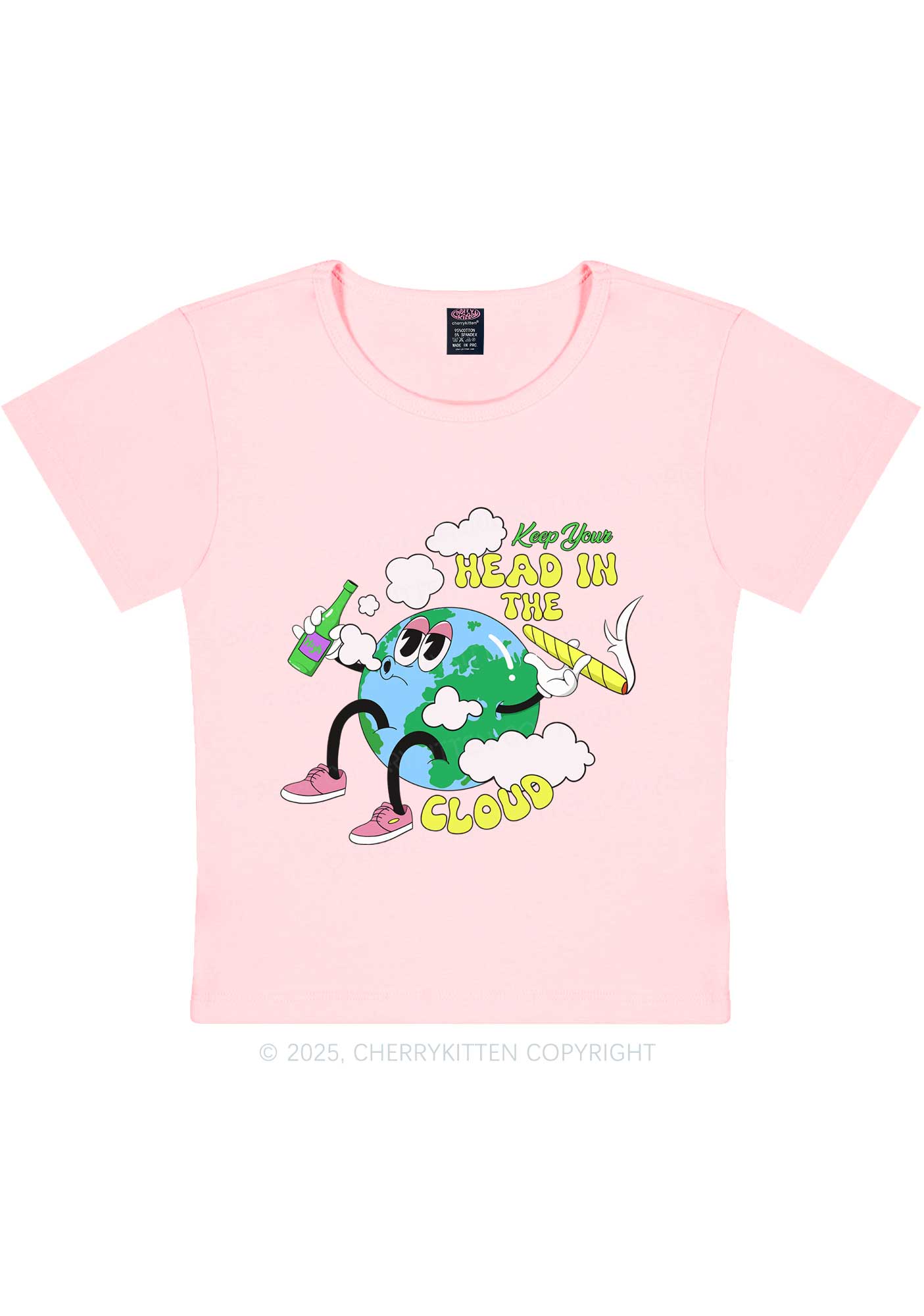 Keep Your Head In Cloud Y2K Baby Tee Cherrykitten