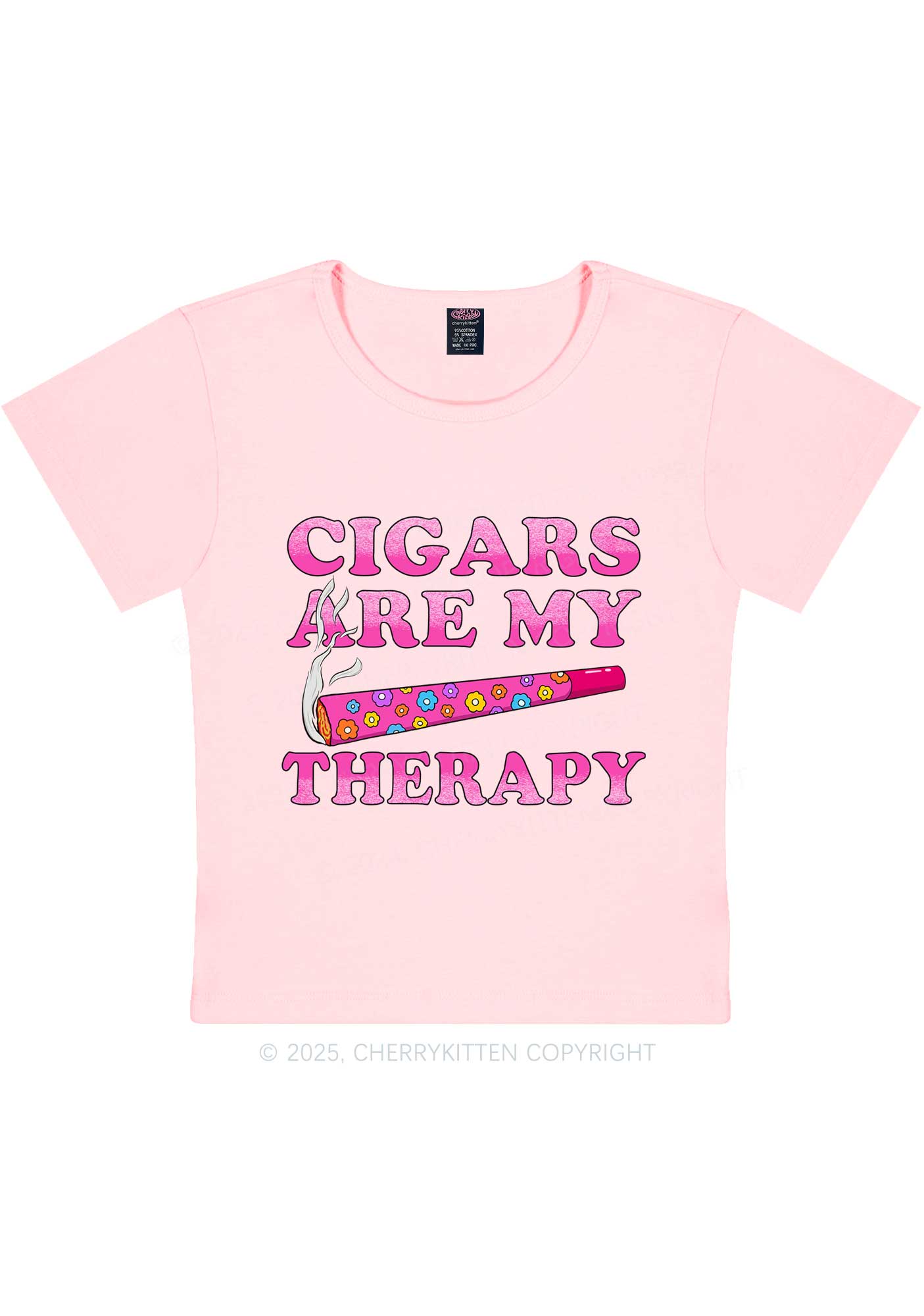 Cigars Are My Therapy Y2K Baby Tee Cherrykitten