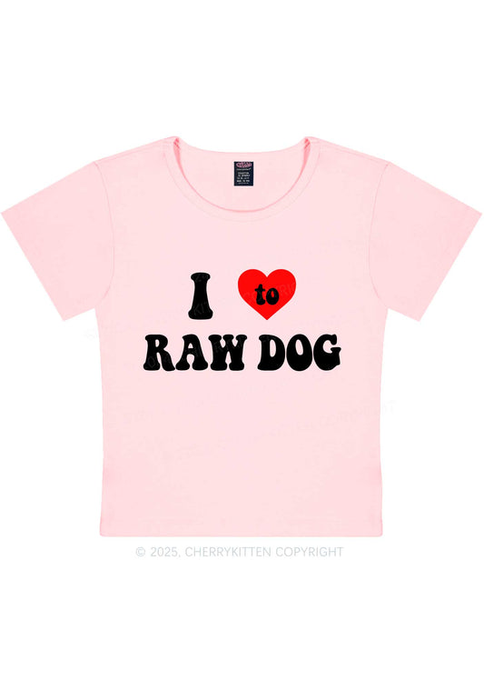 I Love Raw Dog Y2K Baby Tee Cherrykitten