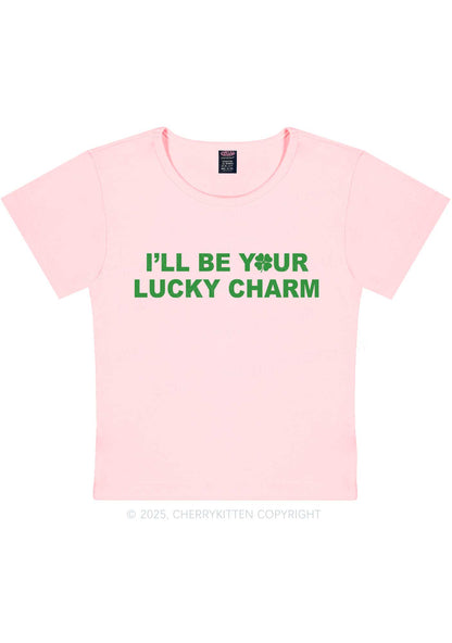 Be Your Lucky Charm St Patricks Y2K Baby Tee Cherrykitten