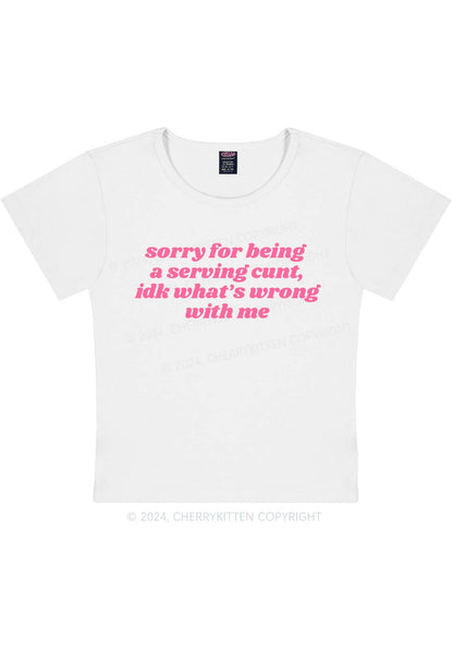 Curvy Sorry For Serving Cxxt Y2K Baby Tee Cherrykitten