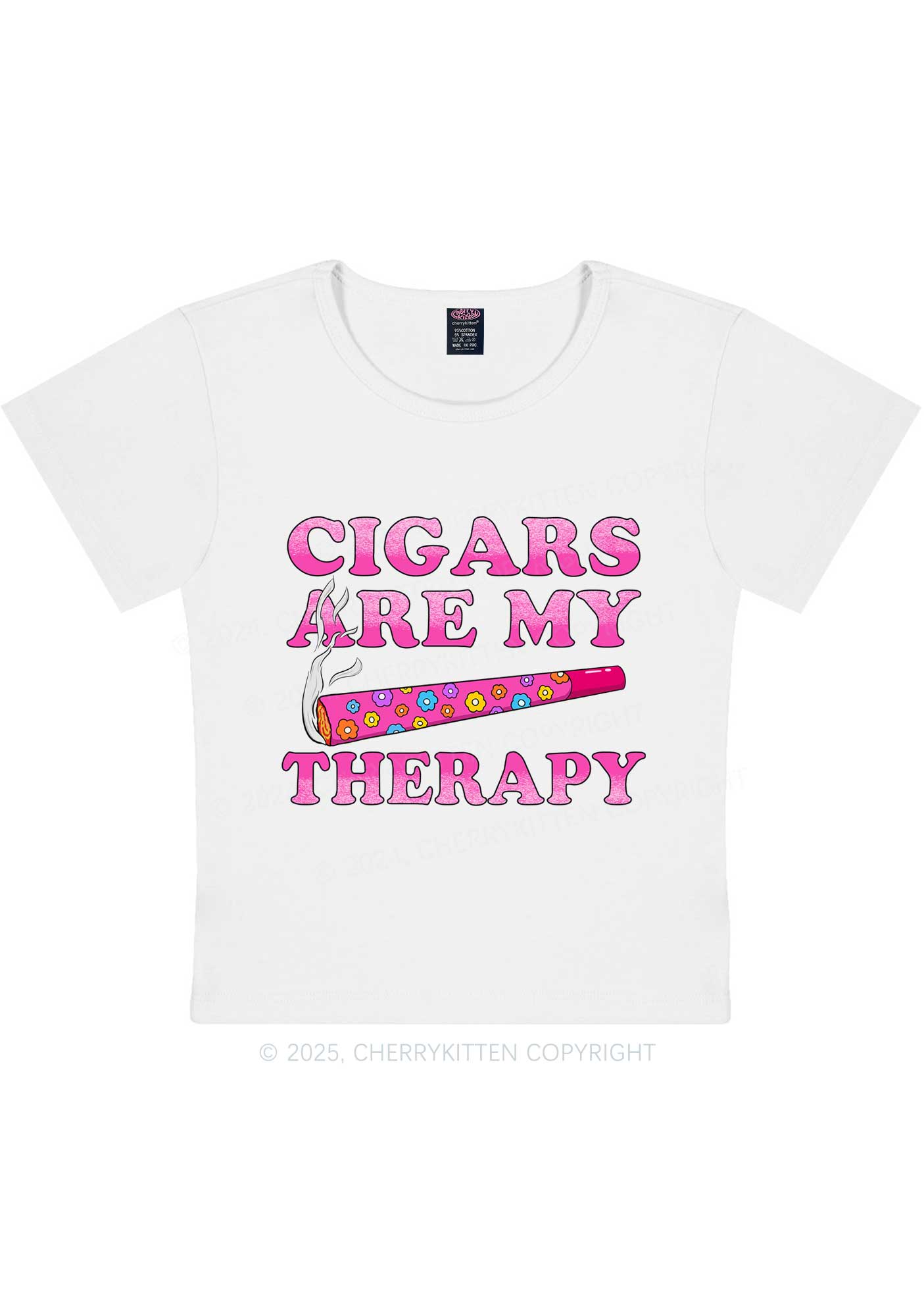 Cigars Are My Therapy Y2K Baby Tee Cherrykitten