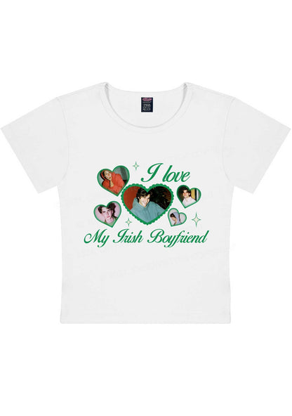 Custom My Irish Girlfriend St Patricks Y2K Baby Tee Cherrykitten