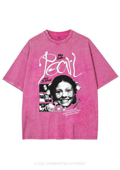 Halloween Film Pearl Y2K Washed Tee Cherrykitten