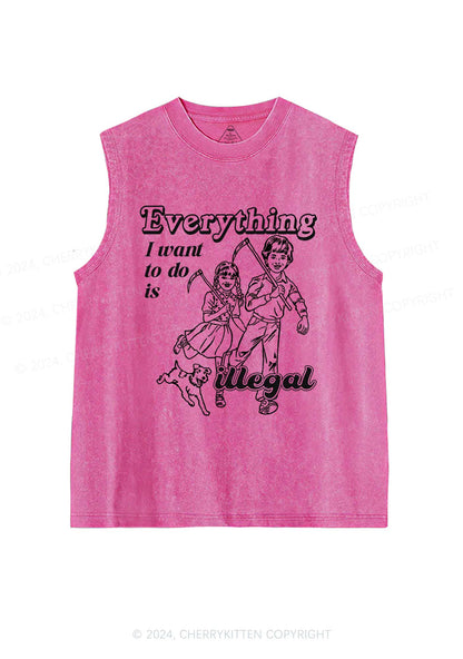 Everything Is Illegal Y2K Washed Tank Cherrykitten