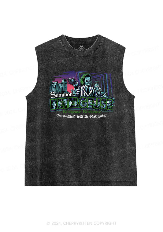 Halloween Summon Ghost Y2K Washed Tank Cherrykitten