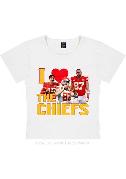 Custom I Love Chiefs Y2K Super Bowl Baby Tee Cherrykitten