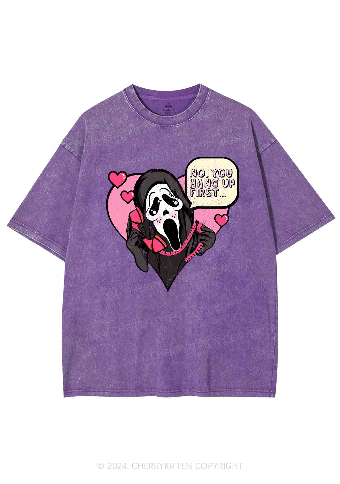 Halloween Skeleton Heart Y2K Washed Tee Cherrykitten