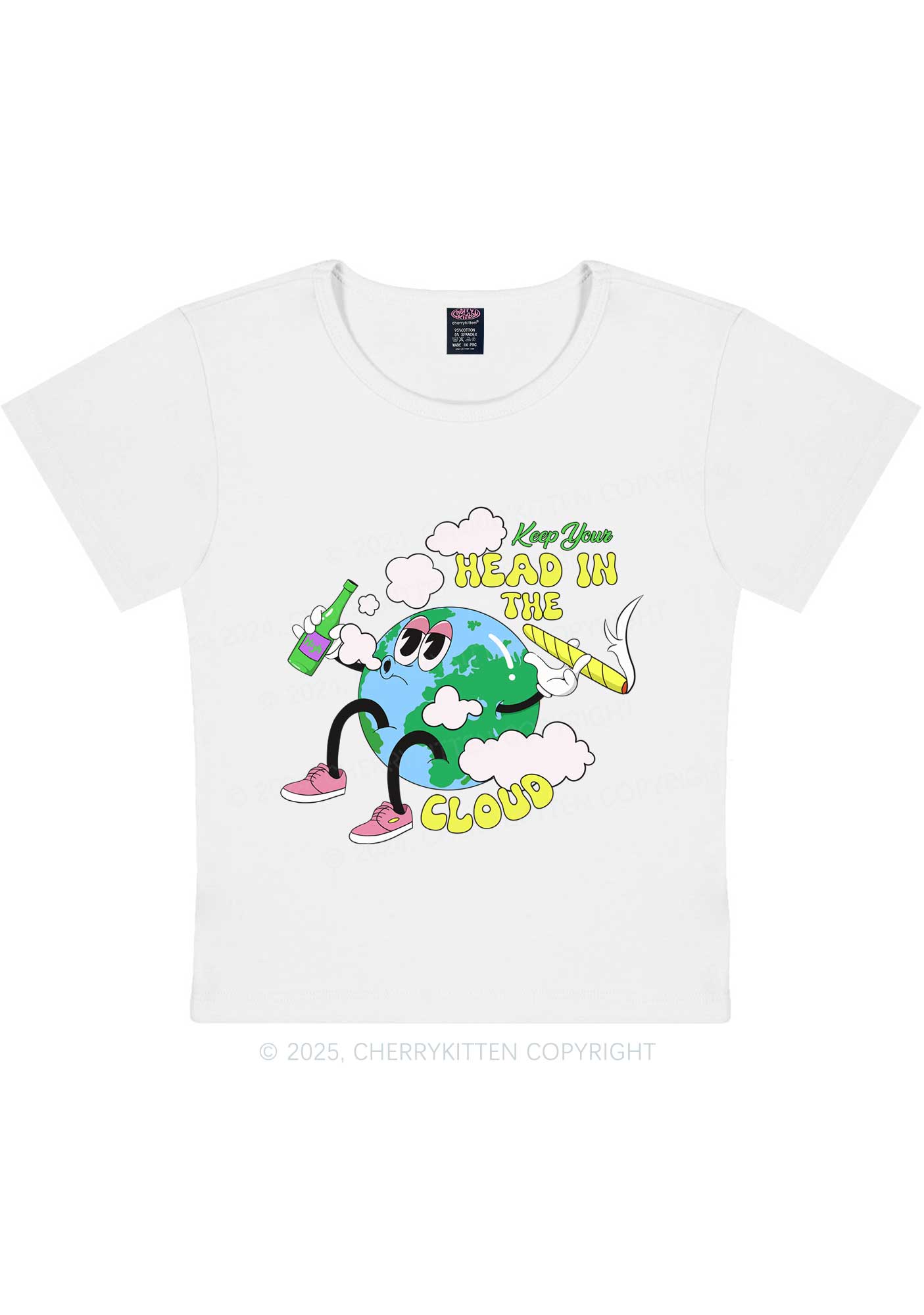 Keep Your Head In Cloud Y2K Baby Tee Cherrykitten