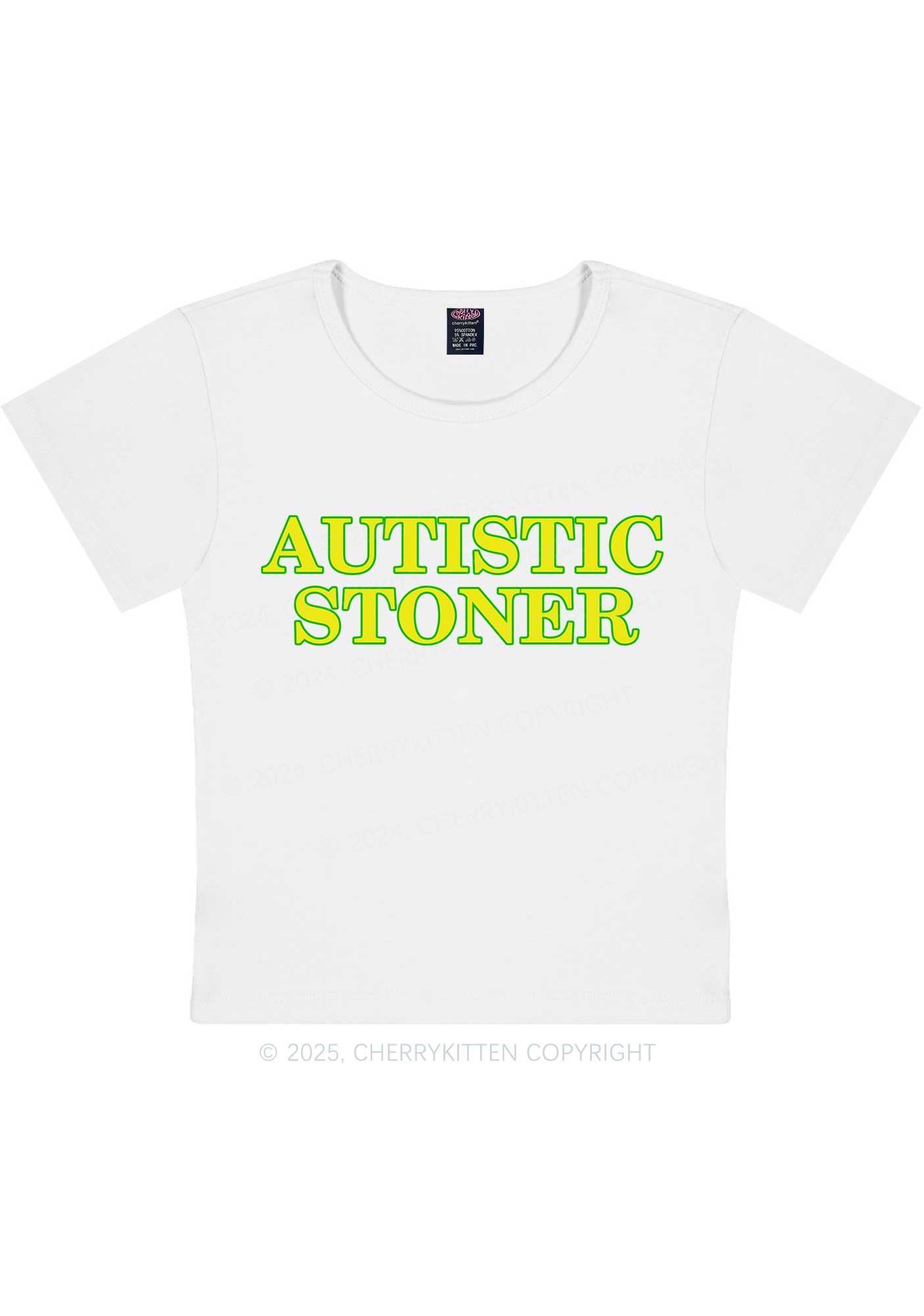 Autistic Stoner Y2K Baby Tee Cherrykitten