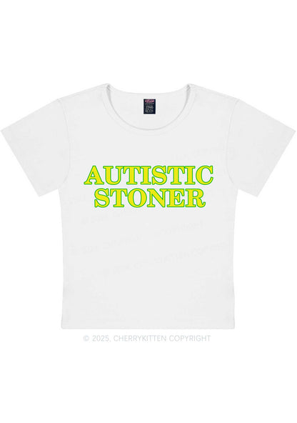 Autistic Stoner Y2K Baby Tee Cherrykitten