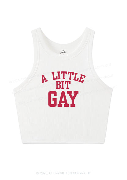 A Little Bit Gay Y2K Crop Tank Top Cherrykitten