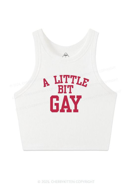 A Little Bit Gay Y2K Crop Tank Top Cherrykitten