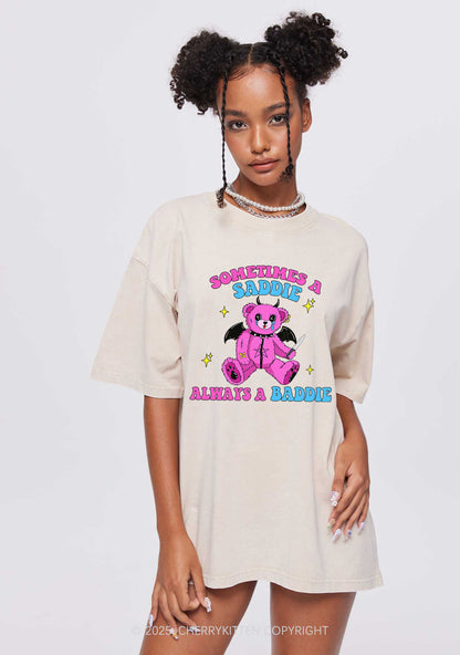 Always A Baddie Y2K Washed Tee Cherrykitten