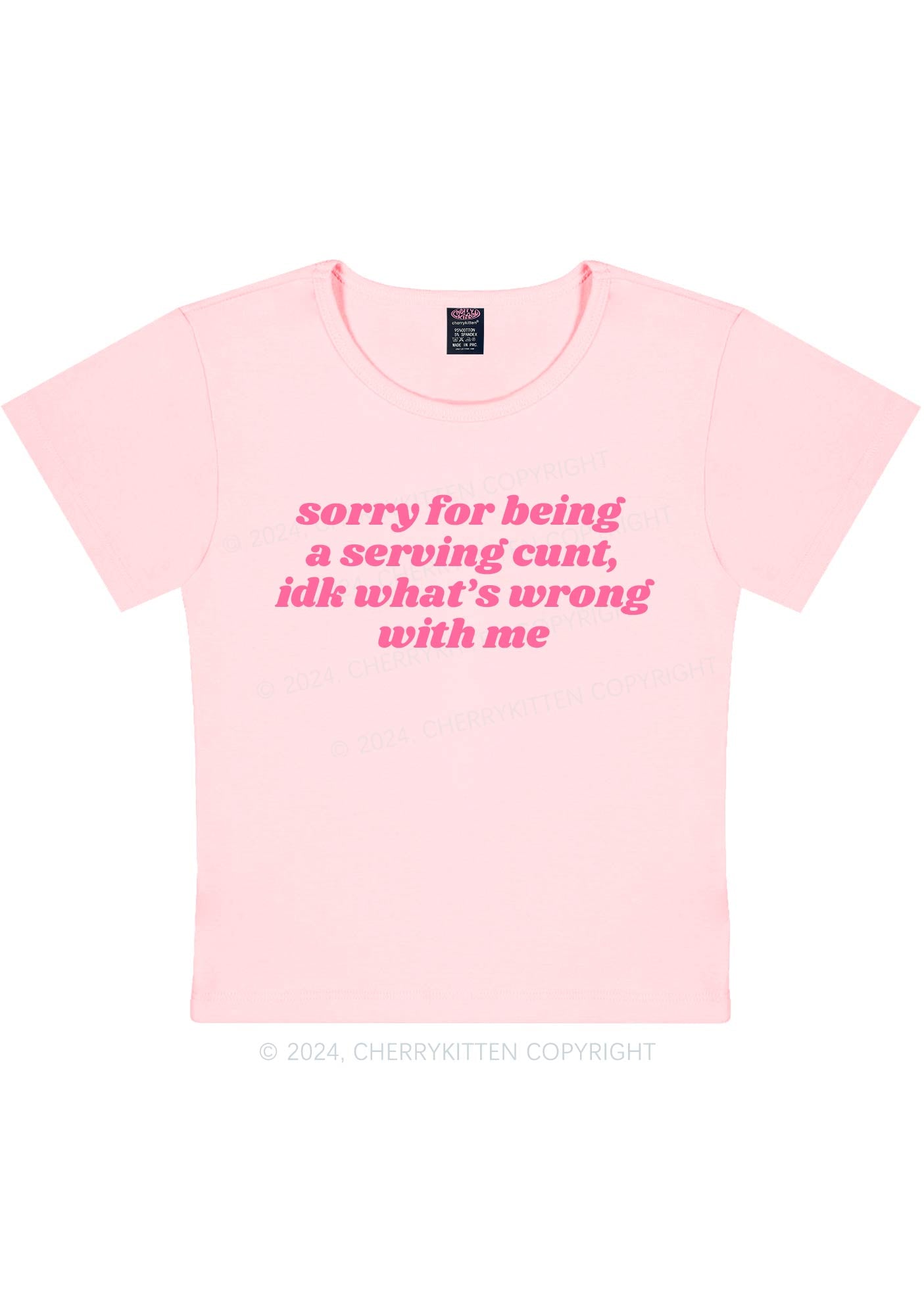 Sorry For Serving Cxxt Y2K Baby Tee Cherrykitten