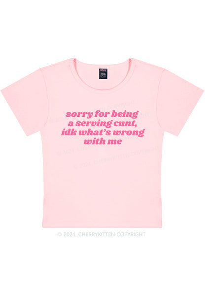 Sorry For Serving Cxxt Y2K Baby Tee Cherrykitten