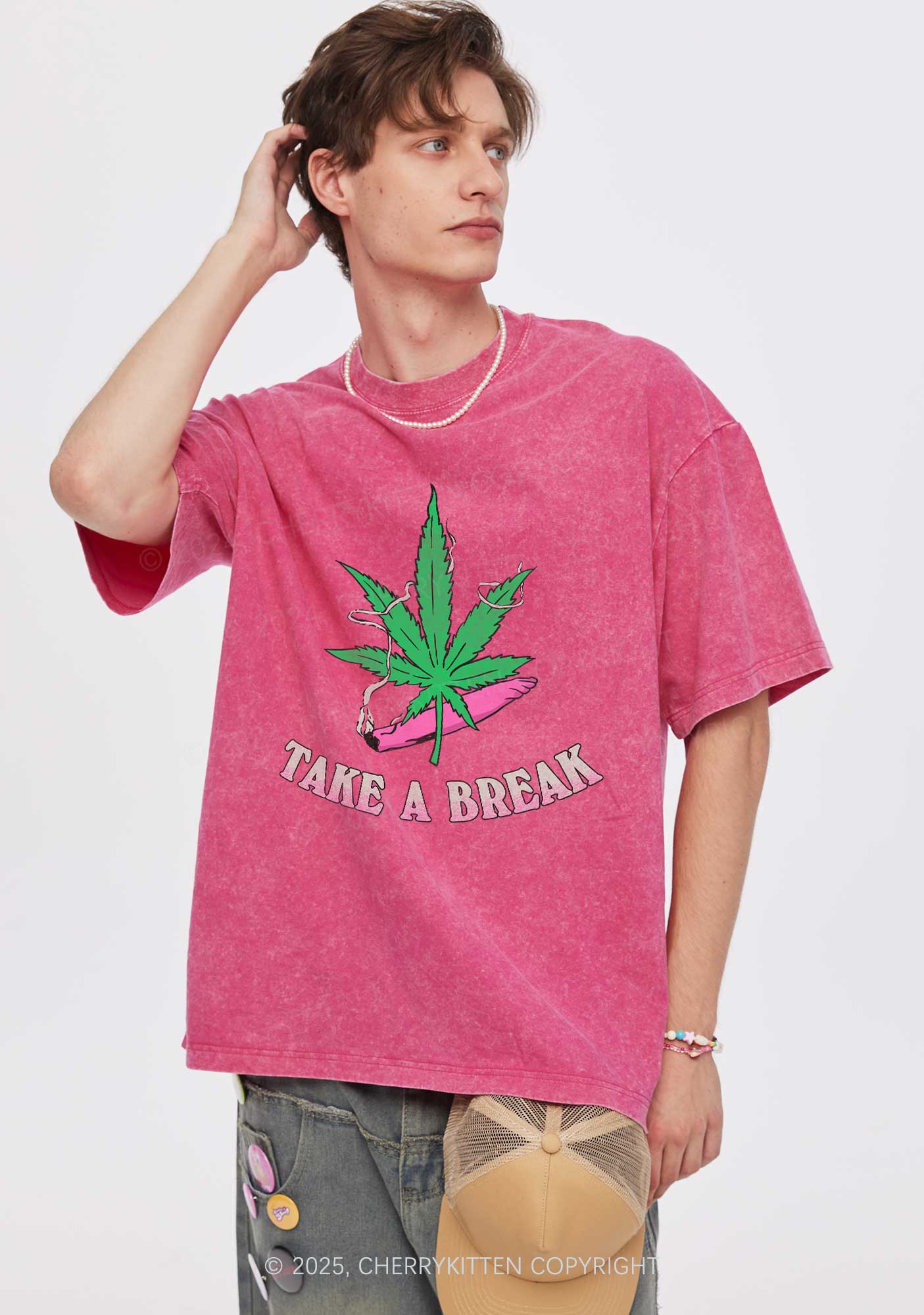 Take A Break Y2K Washed Tee Cherrykitten