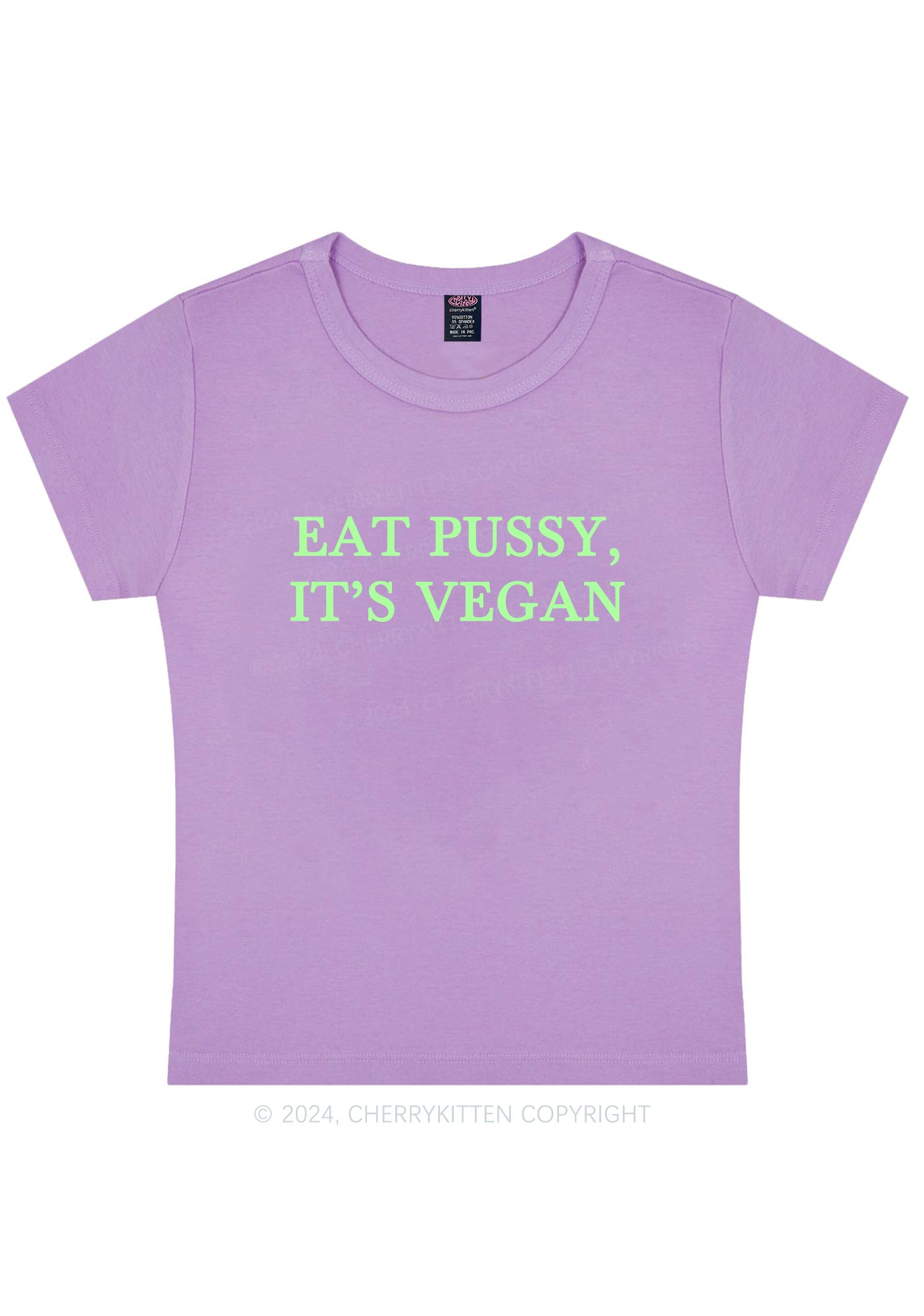 Eat Puxxy It's Vegan Y2K Baby Tee Cherrykitten