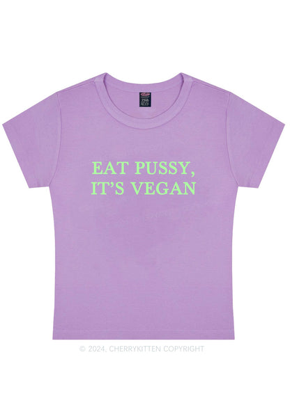 Eat Puxxy It's Vegan Y2K Baby Tee Cherrykitten