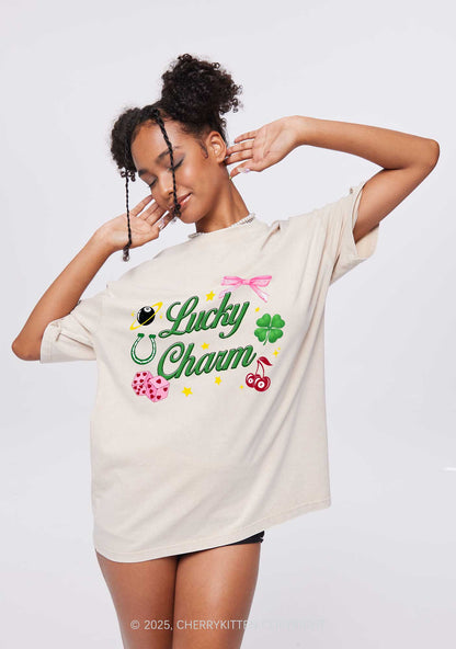 Lucky Charm St Patricks Y2K Washed Tee Cherrykitten