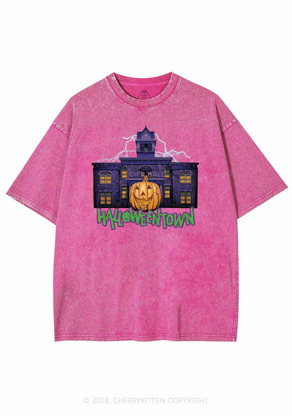 Halloween Spooky Square Y2K Washed Tee Cherrykitten