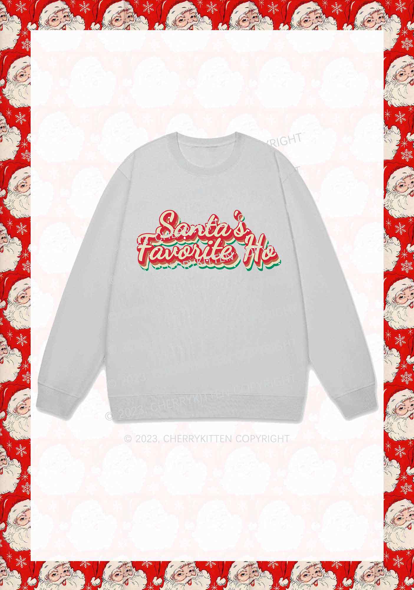 Santa's Favorite Ho Christmas Y2K Sweatshirt Cherrykitten