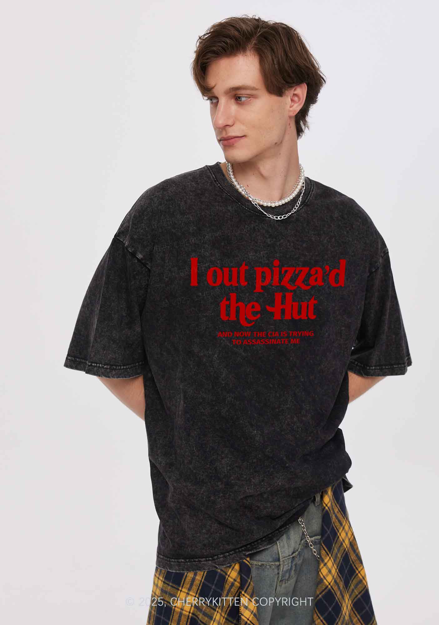 Out Pizzad The Hut Y2K Washed Tee Cherrykitten