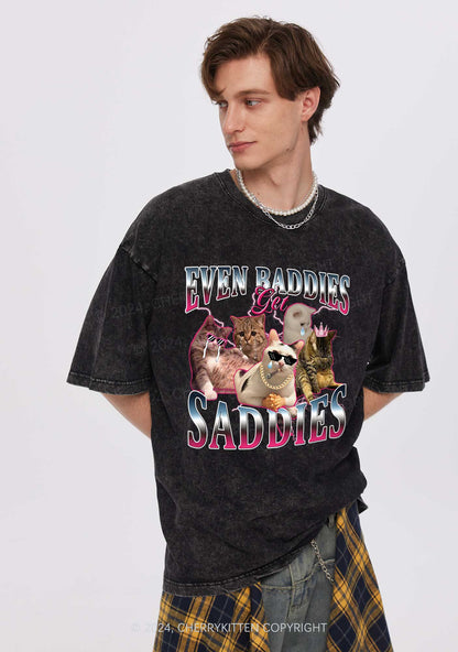 Five Baddie Cats Y2K Washed Tee Cherrykitten