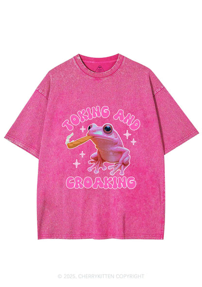 Toking And Croaking Y2K Washed Tee Cherrykitten