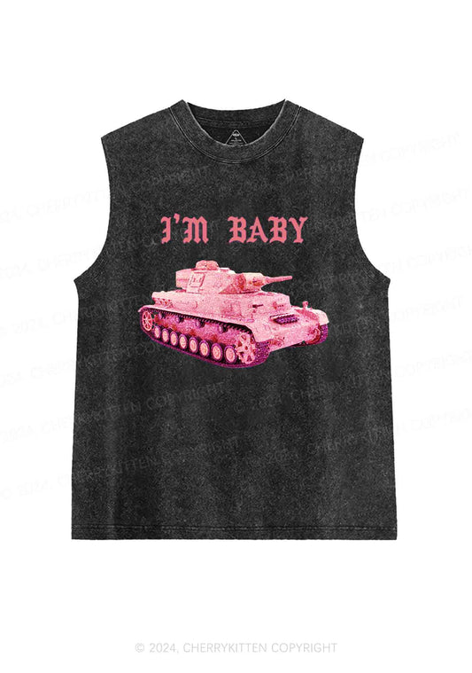 I'm Baby Tank Y2K Washed Tank Cherrykitten