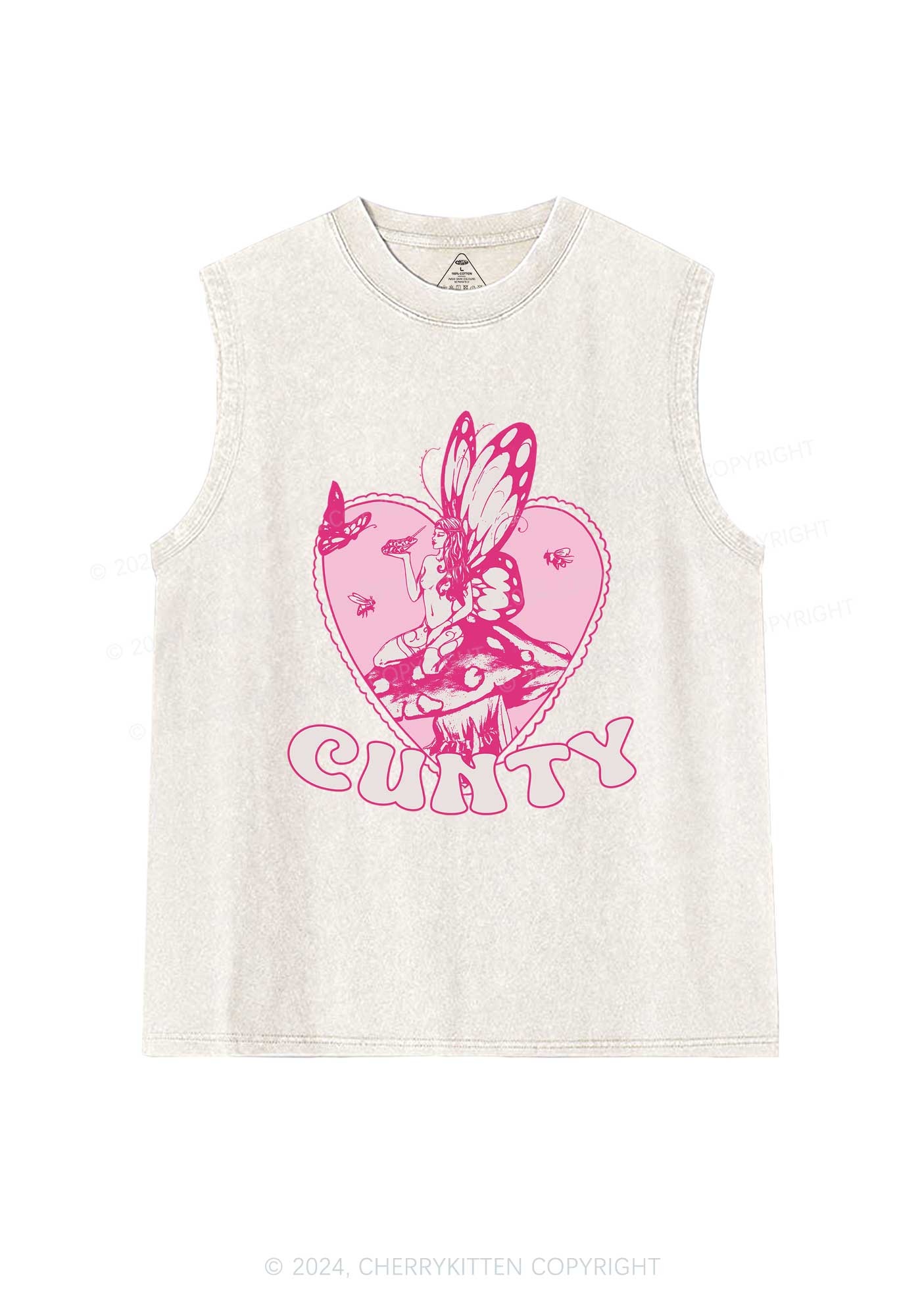 Butterfly Cxnty Y2K Washed Tank Cherrykitten