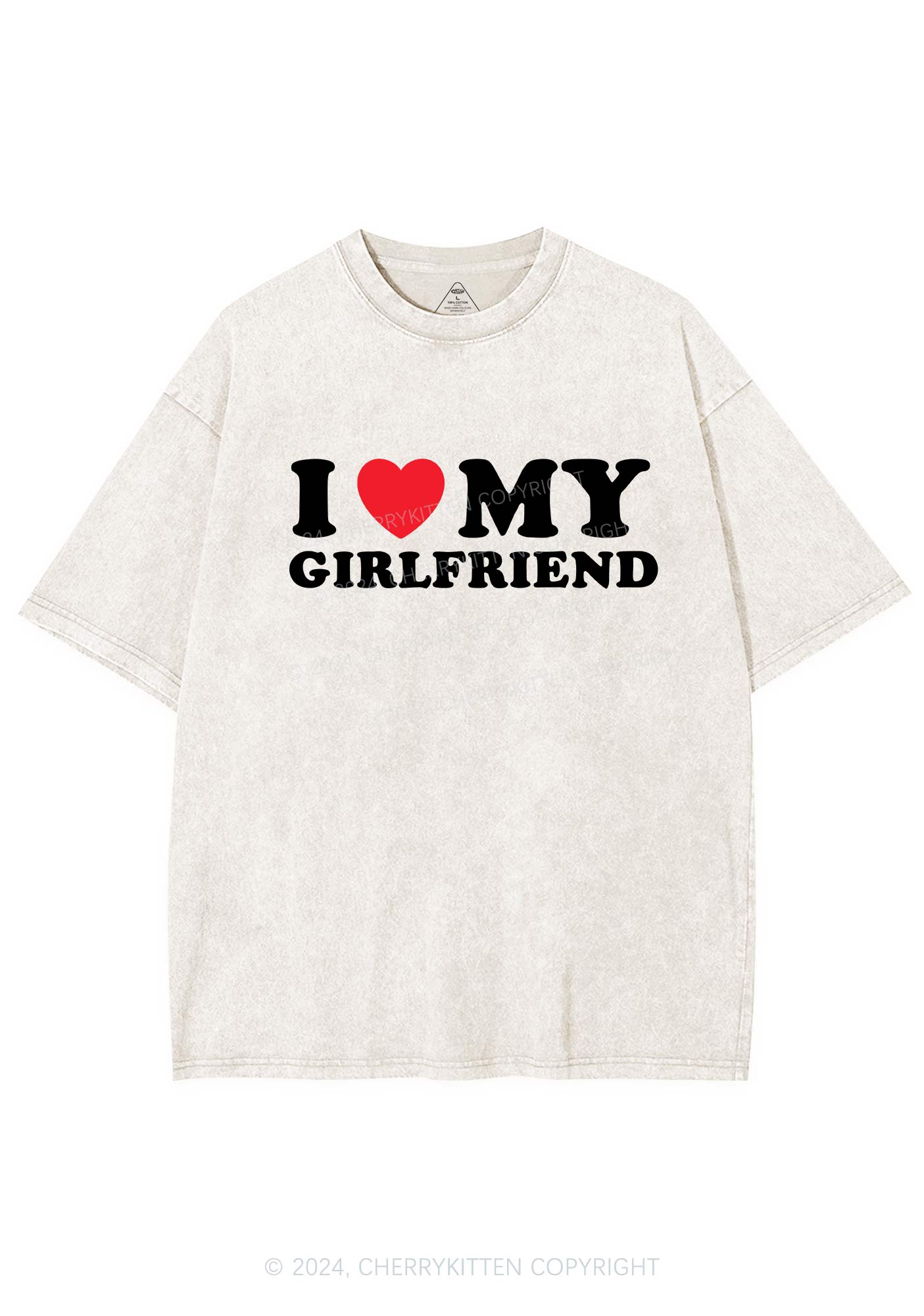 I Love Girlfriend Y2K Valentine's Day Washed Tee Cherrykitten