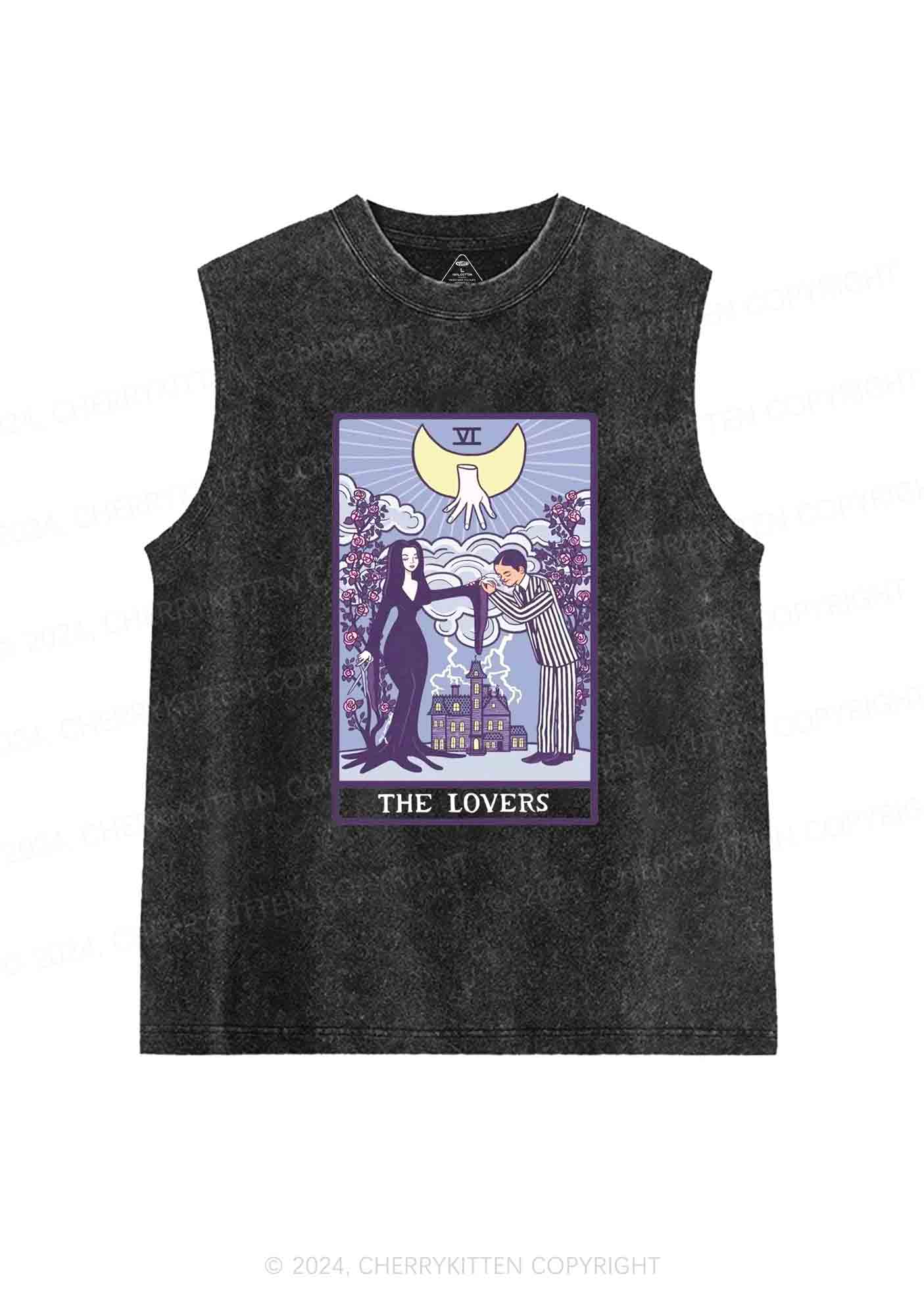 Halloween The Lovers Y2K Washed Tank Cherrykitten