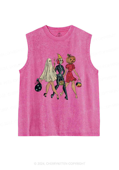 Halloween Ladies Y2K Washed Tank Cherrykitten