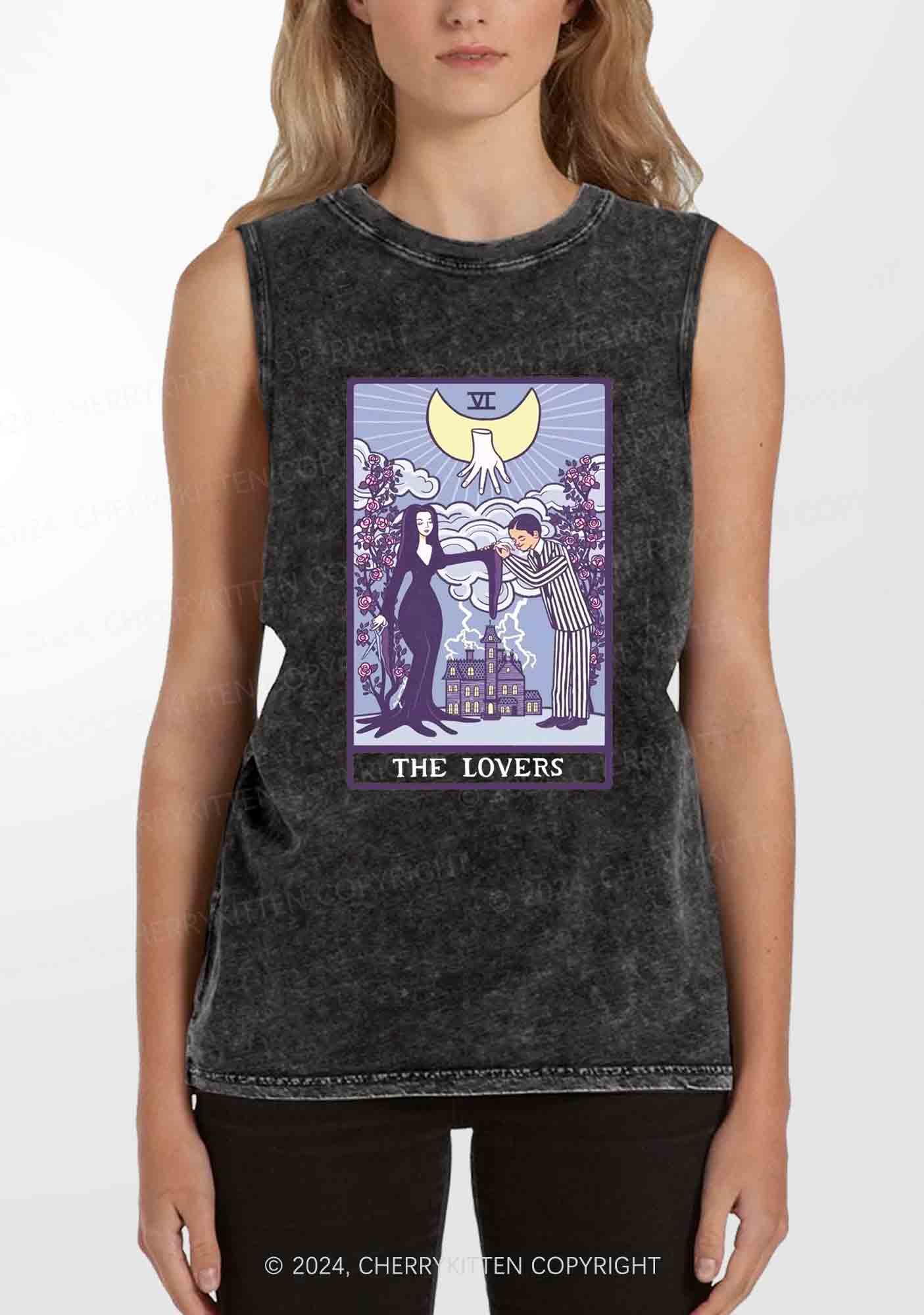 Halloween The Lovers Y2K Washed Tank Cherrykitten