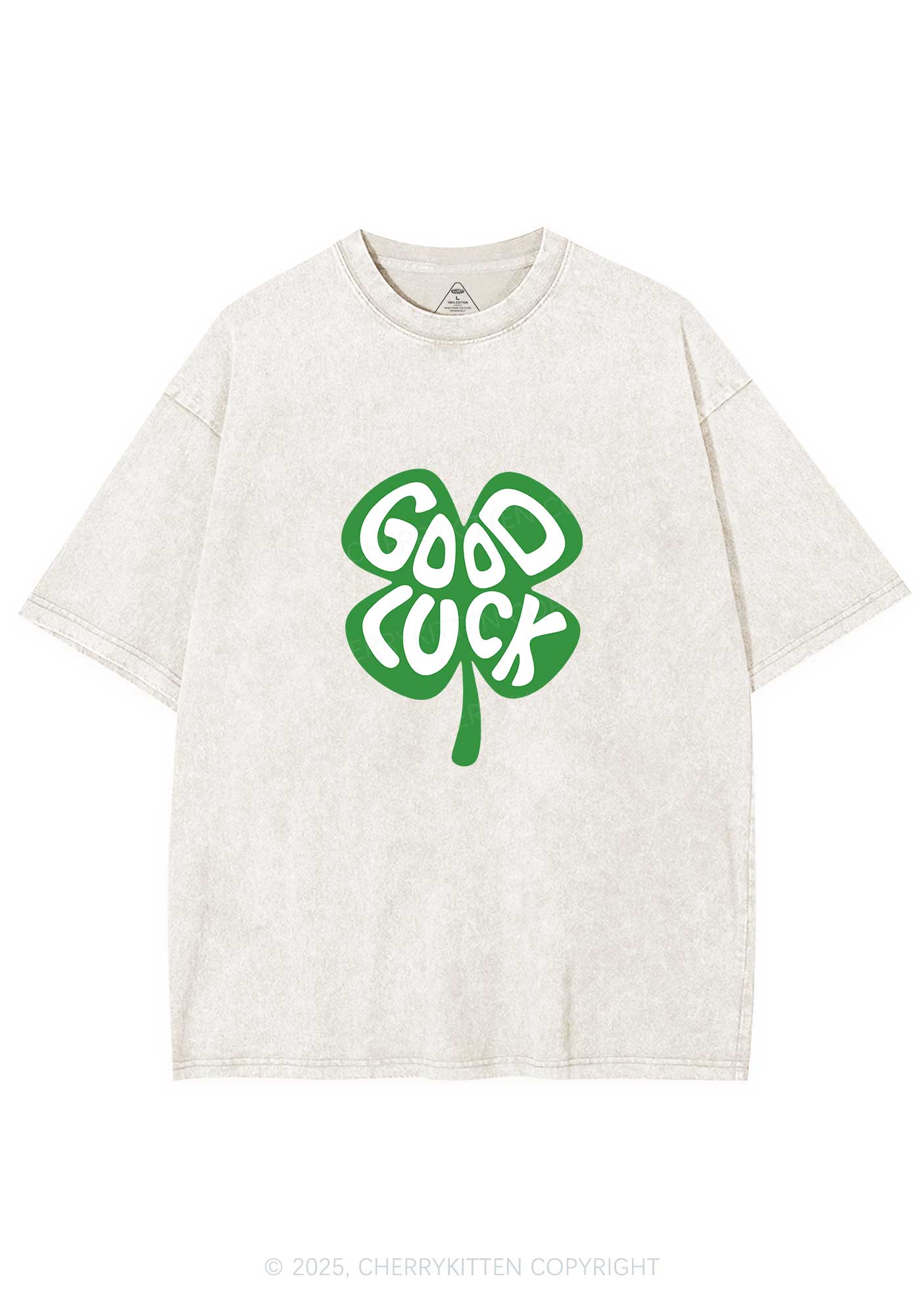 Good Luck St Patricks Y2K Washed Tee Cherrykitten