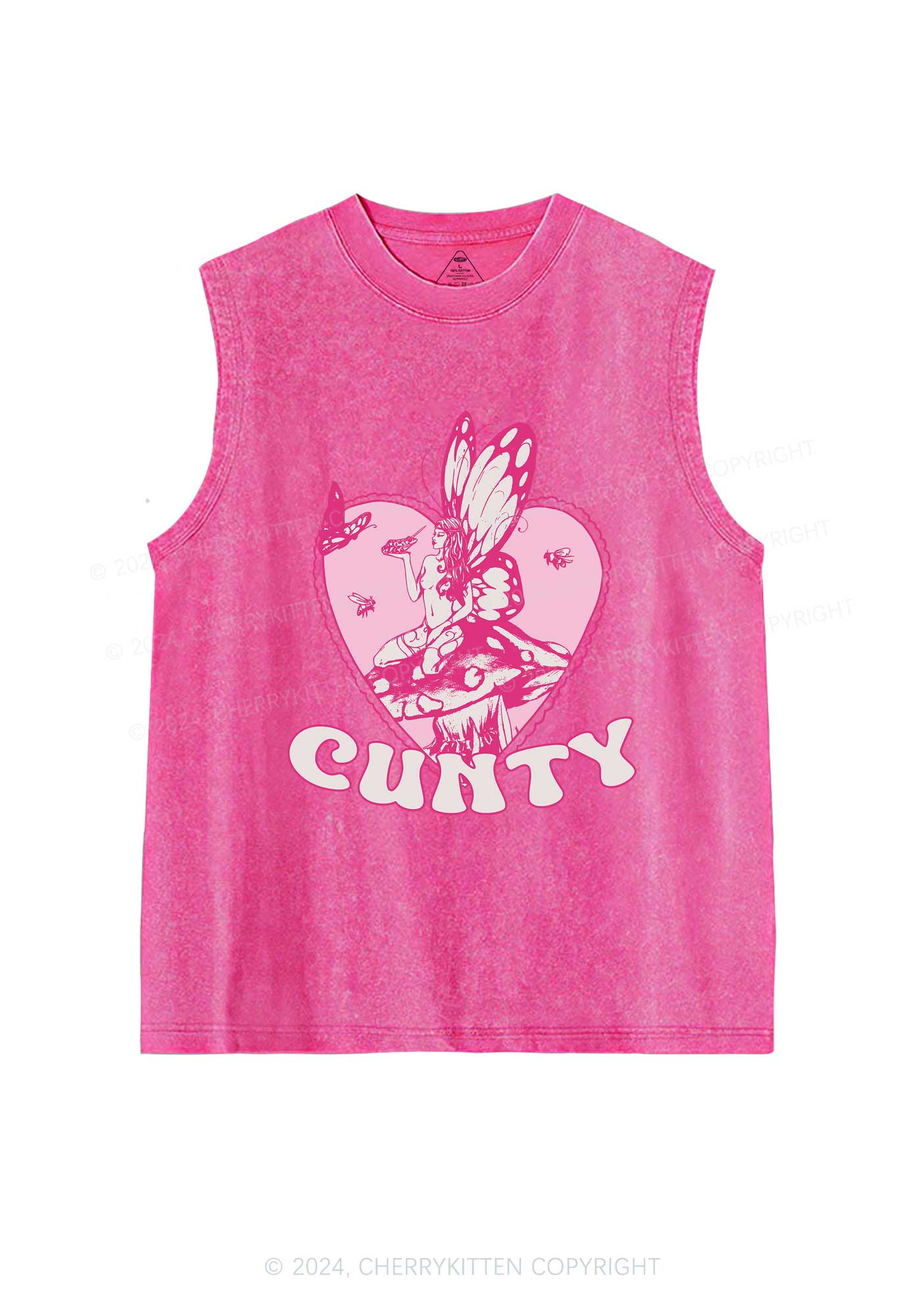 Butterfly Cxnty Y2K Washed Tank Cherrykitten