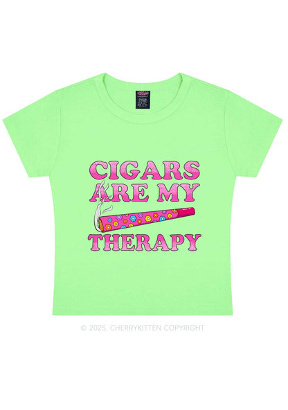 Cigars Are My Therapy Y2K Baby Tee Cherrykitten