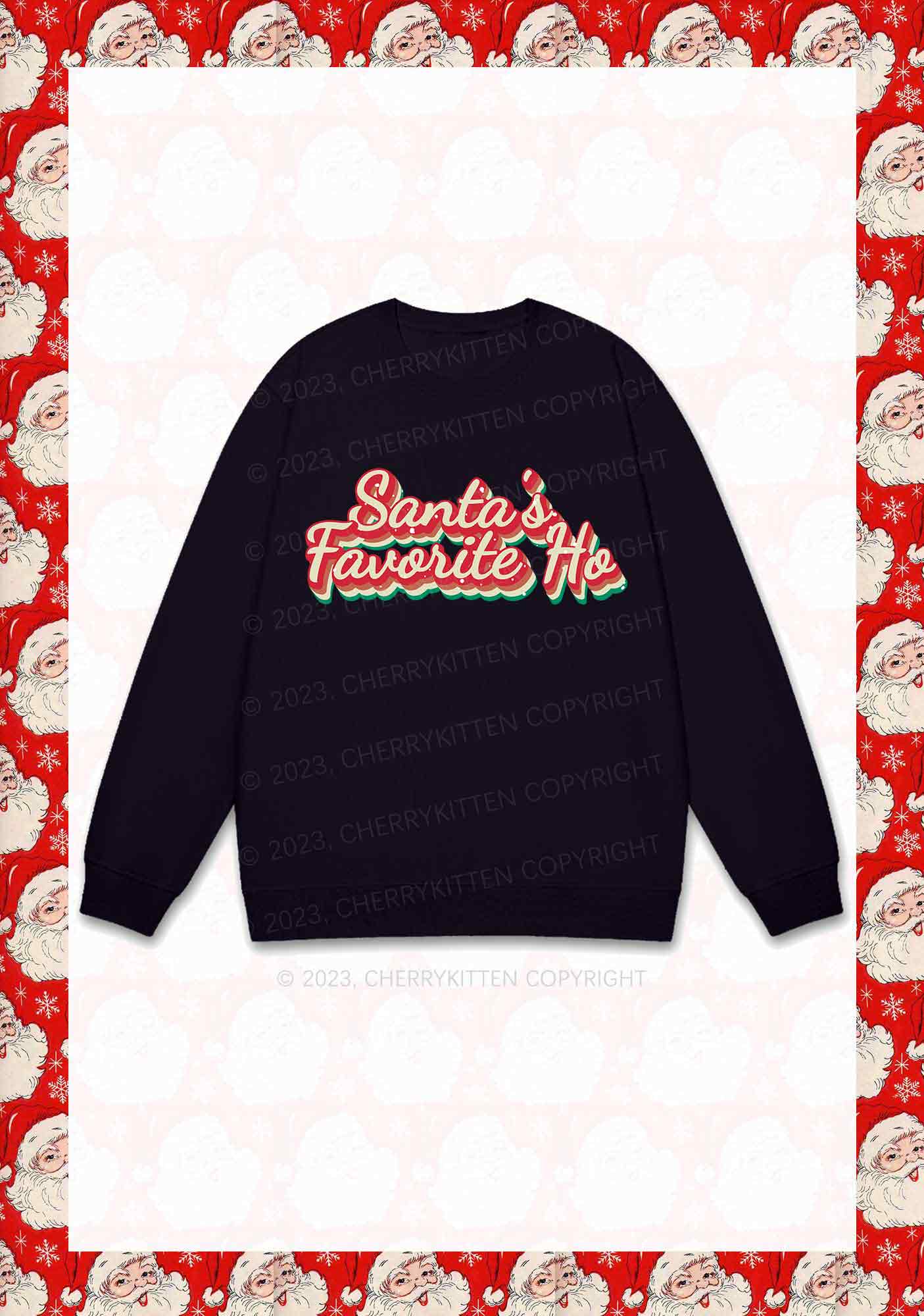 Santa's Favorite Ho Christmas Y2K Sweatshirt Cherrykitten